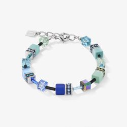 Coeur De Lion GeoCUBE Iconic Blue Green Crystal Bead Bracelet 2838/30-0705