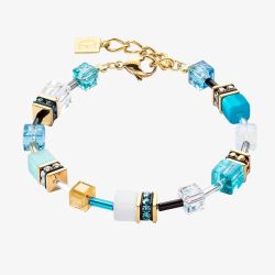 Coeur De Lion Ladies GeoCUBE Turquoise Square Crystal Bracelet 2838/30-0616