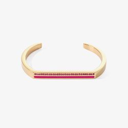 Coeur De Lion Gold Tone Pink Crystal Bangle 0133/32-0416