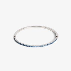 Coeur De Lion Silver Tone Blue Crystal Bangle 0146/32-0717-19