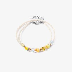 Coeur De Lion Joyful Colours Yellow Multi Stone Bead Double Bracelet 4564/30-0100