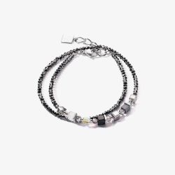 Coeur De Lion Joyful Colours Black Multi Stone Bead Double Bracelet 4564/30-1200
