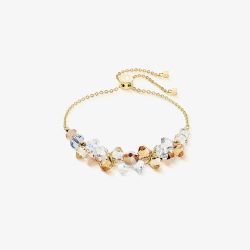 Coeur De Lion Dancing Crystal Gold Tone Clear & Gold Multi Bead Bracelet 4639/30-1016