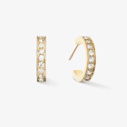 Coeur De Lion Gold Plated Crystal Hoop Earrings 0127/21-1816