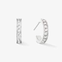 Coeur De Lion Clear Crystal Hoop Earrings 0127/21-1817