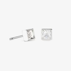 Coeur De Lion Brilliant Square Crystal Earrings 0501/21-1817