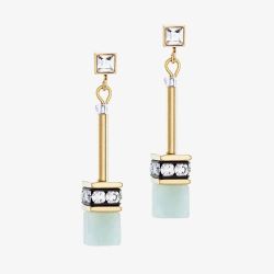 Coeur De Lion GeoCUBE Iconic Nature Pastel Green Dropper Earrings 3035/21-1522