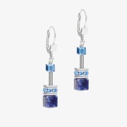 Coeur De Lion GeoCUBE Sodalite & Haematite Blue Dropper Earrings 4017/20-0700