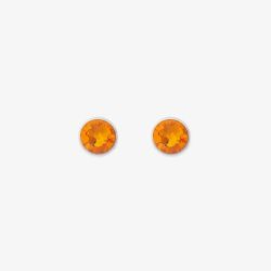 Coeur De Lion Round Orange Crystal Stud Earrings 0042/21-0200