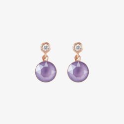 Coeur De Lion Pastel Lilac Swarovski Crystal Dropper Earrings 0078/21-0829