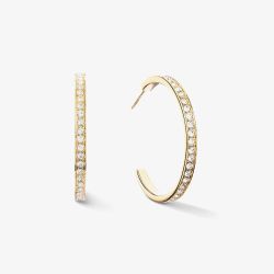 Coeur De Lion Gold Tone Clear Crystal Hoop Earrings 0128/21-1816