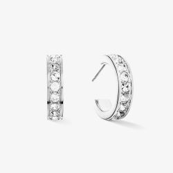 Coeur De Lion Stainless Steel Crystal Small Hoop Earrings 0131/21-1817