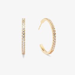 Coeur De Lion Eternal Love Gold Tone Cubic Zirconia Big Hoop Earrings 0147/23-1816