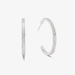 Coeur De Lion Eternal Love Cubic Zirconia Big Hoop Earrings 0147/23-1817