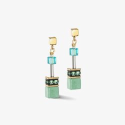 Coeur De Lion Gold Tone Blue & Green Multi Stone Dropper Earrings 4905/21-0506