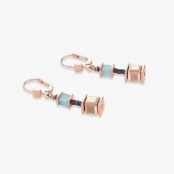 Coeur De Lion GeoCUBE Rose Gold Tone Multicolour Drop Earrings 4945/20-0626