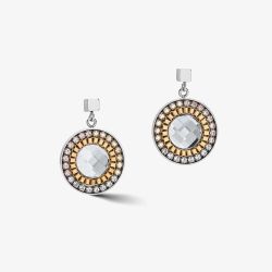 Coeur De Lion Gold Silver Stone Set Round Drop Earrings 5036/21-1617