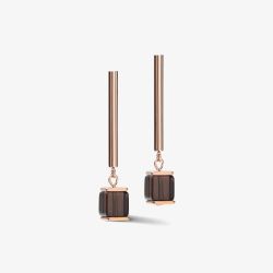 Coeur De Lion GeoCUBE Smoky Quartz Drop Earrings 5059/21-1100