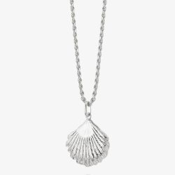Daisy London Isla Sterling Silver Large Clam Pendant SN04_SLV