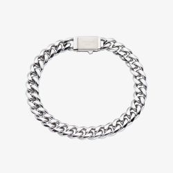 Unique Stainless Steel 8mm Polished Curb Chain Bracelet LAB-288/21CM