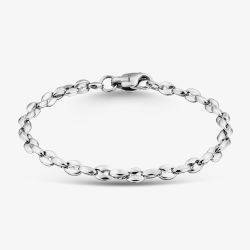 T H Baker Stainless Steel Marine Link Bracelet LAB-296/21CM