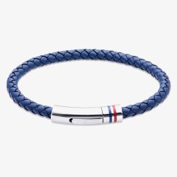 Unique Blue Leather Braided Bracelet B533NV/21CM