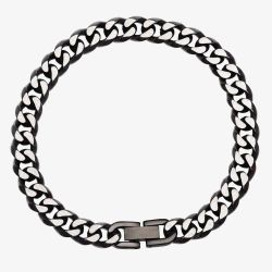 Unique Stainless Steel Black IP Plated Curb Necklace LAK-156/50CM