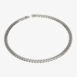 Unique Stainless Steel Matte Polished Curb Chain Necklace LAK-126/50CM