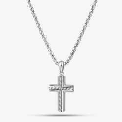 Unique Stainless Steel Cross Pendant AN-181/50CM