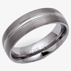 Unique Mens Tungsten Carbide 7mm Polished and Brushed Ring TUR-9