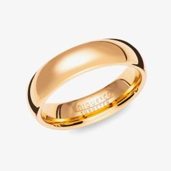 Unique Tungsten Carbide Gold Plated 6mm Band Ring TUR-144-6