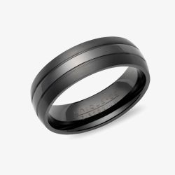 Unique Zirconium Black Matte Polished 7mm Band Ring ZR-3-6