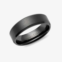 Unique Zirconium Black Plain 7mm Band Ring ZR-4-6