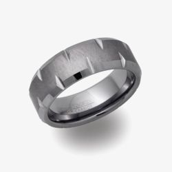 Unique Tungsten Carbide 8mm Cut Out Band Ring TUR-48