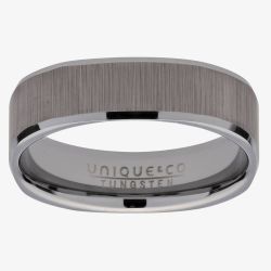 Unique 6mm Brushed Square Tungsten Carbide Ring TUR-93