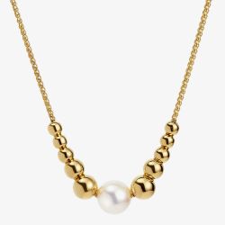 Jersey Pearl Coast Gold Plated Pearl Pebble Necklace COAN-YG