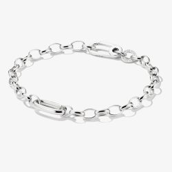 THOMAS SABO Charm Club Connect Silver Oval Link Charm Bracelet C1202-001-21