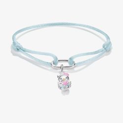 THOMAS SABO Hello Kitty Angel Charm and Blue Textile Bracelet A2244-M07-1-L24V