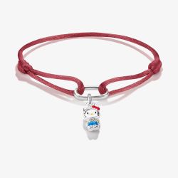 THOMAS SABO Hello Kitty Charm and Red Textile Bracelet A2245-M07-10-L24V