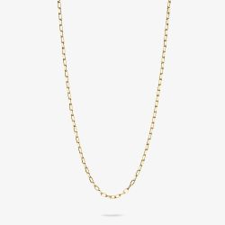 THOMAS SABO Charm Club Connect Gold Plated 45cm Paperclip Oval Link Necklace KE2328-413-39-L45v