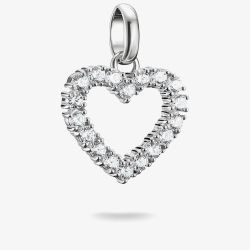 THOMAS SABO Charm Club Connect Silver Cubic Zirconia Open Heart Charm CC1237-051-14