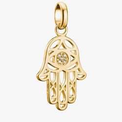 THOMAS SABO Charm Club Connect Gold Plated Hamsa Hand Charm CC1243-414-14