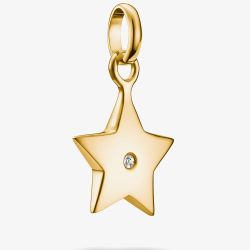 THOMAS SABO Charm Club Connect Gold Plated Cubic Zirconia Star Charm CC1238-414-14