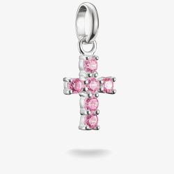 THOMAS SABO Charm Club Connect Pink Cubic Zirconia Cross Charm CC1206-051-9