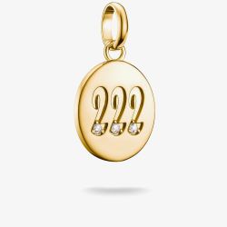 THOMAS SABO Charm Club Connect Gold Plated 222 Angel Number Charm CC1249-414-14
