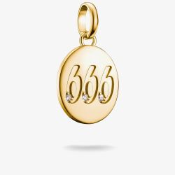 THOMAS SABO Charm Club Connect Gold Plated 666 Angel Number Charm CC1253-414-14