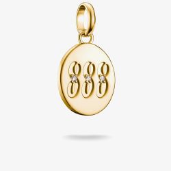 THOMAS SABO Charm Club Connect Gold Plated 888 Angel Number Charm CC1255-414-14