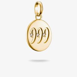 THOMAS SABO Charm Club Connect Gold Plated 999 Angel Number Charm CC1256-414-14