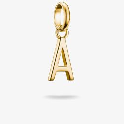 THOMAS SABO Charm Club Connect Gold Plated Letter A Charm CC1207-413-39