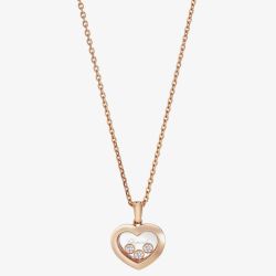 Chopard Happy Diamonds 18ct Rose Gold Heart Necklace 79A611-5001